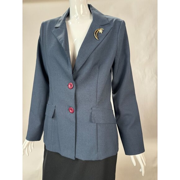 Vintage Gold-Tone Crescent Moon & Star Brooch With Rhinestones & Black Enamel - Picture 13 of 16